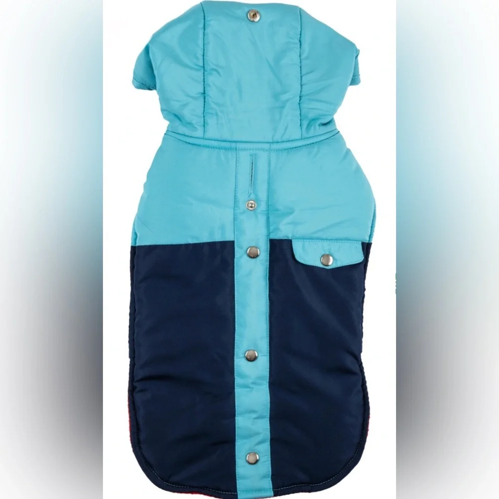 NWOT | Pet Supplies Plus | Fall Apparel Blue Hooded Jacket | Blue/Red | XS